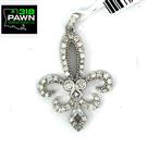 Fleur di lis pendant 51 Diamonds .457 Carat T.W. 14K White Gold 2.2dwt